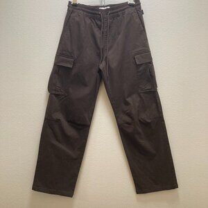 Pacsun Pant Mens S Brown Cotton Cargo Straight Baggy Utility Workwear Stretch